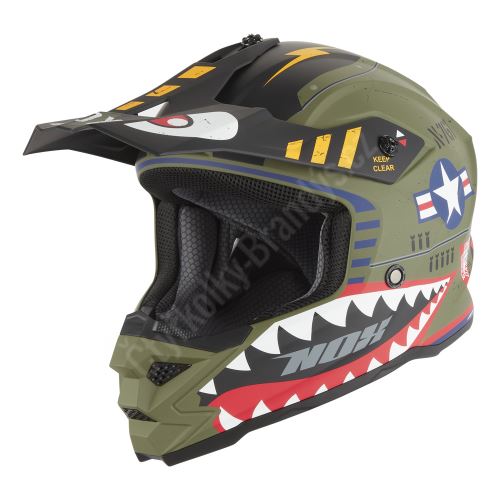 Dětská cross helma N761 FLY FIGHTER, NOX, dětská (khaki, více bar.) 2026 velikost M