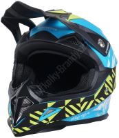 Dětská cross helma DIRT, žlutá fluo/modrá S