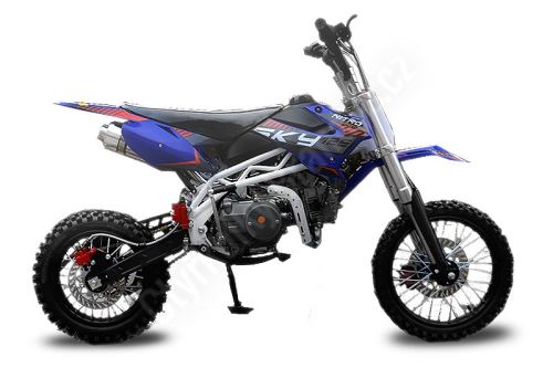 Pitbike MiniRocket Sky 125ccm 17/14 sedlo 87cm,  modrá