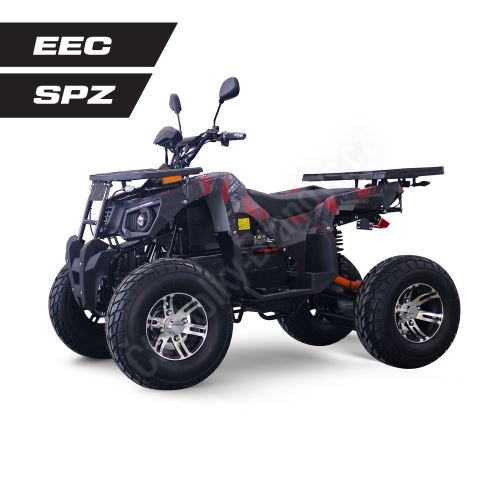 Elektrická čtyřkolka ATV MiniRocket GreenLander 3000W 72V, na SPZ, červený maskáč