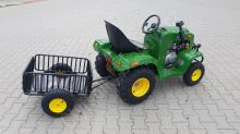 Dětský čtyřtaktní zahradní traktor s přívěsem 110ccm zelený (13)