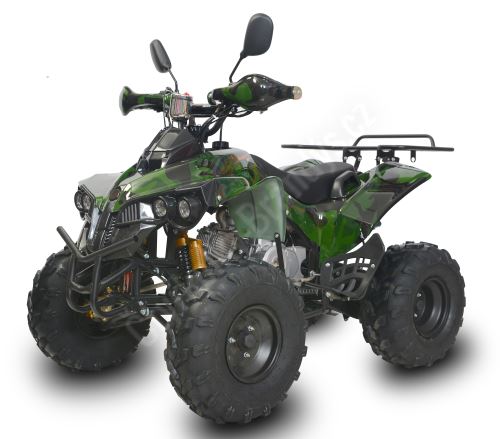 Dětská čtyřtaktní čtyřkolka ATV Warrior125ccm, 1 rych. poloautomat, 8 kola, zelená maskáč
