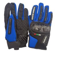 Dospělé rukavice Madmotor Carbon WL- modré