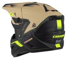 Dětská cross helma Cup 2 Napa Junior, CASSIDA, (písková/zelená/žlutá fluo) M (49 až 50 cm) (1)